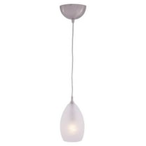 Milano Satin Nickel Mini Pendant Ceiling Light White Glass