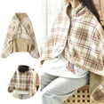 thumbnail image 2 of fsxdhpcsgfc Wearable Blanket Soft Shawl Button Closure Warm Snap Wrap Shawl Multifunction Double Layer Soft Warm Tartan Shawl Throw Blanket Scarf Neck Shoulder Blanket Pad (51 Large Throw Blankets for, 2 of 8