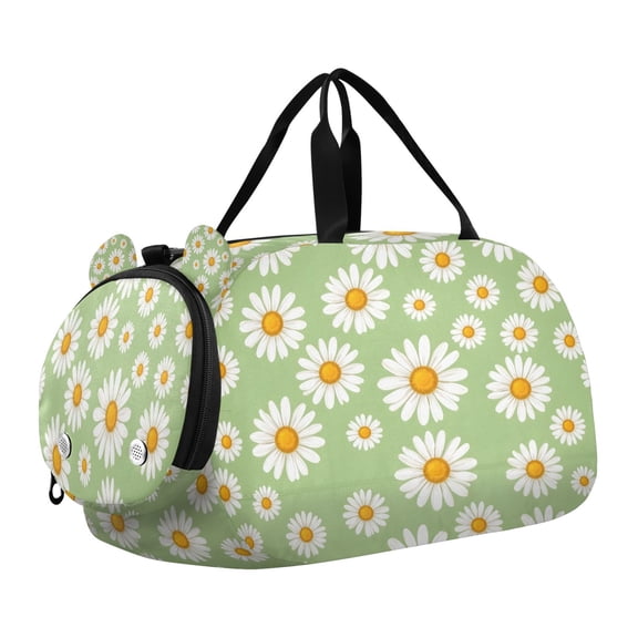 DIXRUYEE Small Daisy Scale Duffel Bag With Ventilated Shoe Pocket & Adjustable Strap for Gym, Dance & Travel