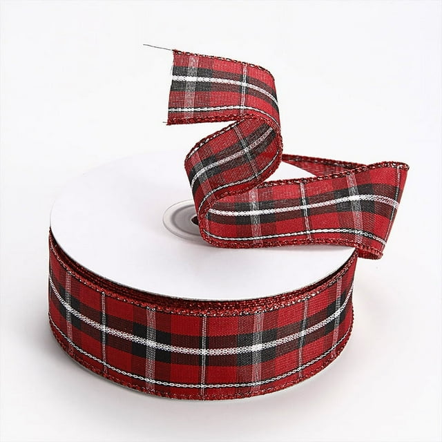 Zhuge Rollos de cinta de arpillera navideña de 5 yardas, cinta decorativa para envolver regalos, coronas, lazos, decoración, estilo A