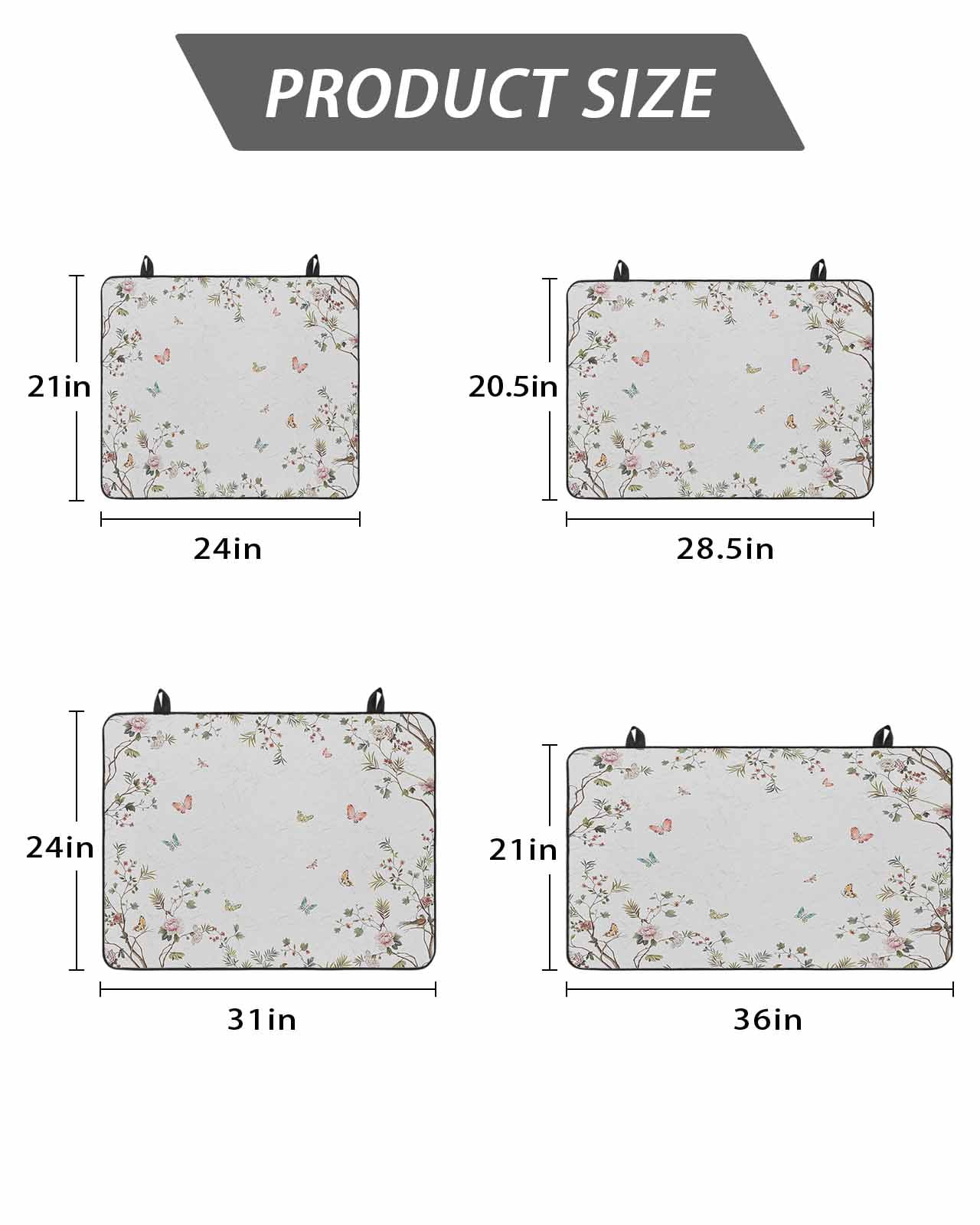 Stove Top Covers for Electric Stove, Vintage Botanical Glass Stovetop Cover Protector, Spring Floral Botterfly Summer Flower Induction Cooktop Protector Oven Mat for Kitchen Countertop 24"x21"