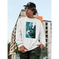 thumbnail image 2 of Luminous Blue Dragon Sweatshirt Men -Anthony Chirstou Designs, Male Small, 2 of 4