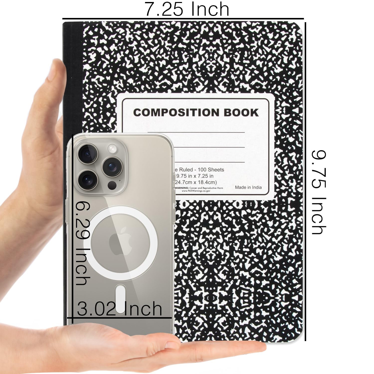 Bulk Composition Notebooks 50 Pack, College Ruled 200 Pages 100 Sheets, 9.25 x 7.5 Inch, Hard Cover Marble Notebooks for Work Office, Black