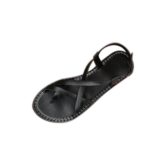 Xfvqtps Womens Flat Sandals Crisscross Strap Open Toe Buckle Strap Casual Outfit Summer Comfortable Beach Walking Sandals