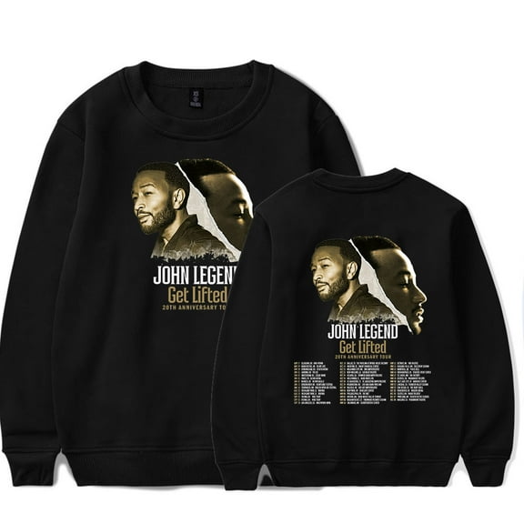 John Legend Get Lifted 20th World Tour 2025 Merch crew neck sweatshirt  Popular Graphics Unisex Trendy Casual Streetwear