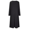 thumbnail image 6 of Herrnalise Women's V-Neck Long Sleeve Button PleatedHigh Waist Solid Color Dresses S-2XL, 6 of 6
