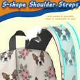 thumbnail image 5 of Boston Terrier and Rose Beige 17" School Backpacks for Teens,Waterproof Oxford Fabric,S-Shape Padded Straps for School,Travel,Hiking,Camping, 5 of 6