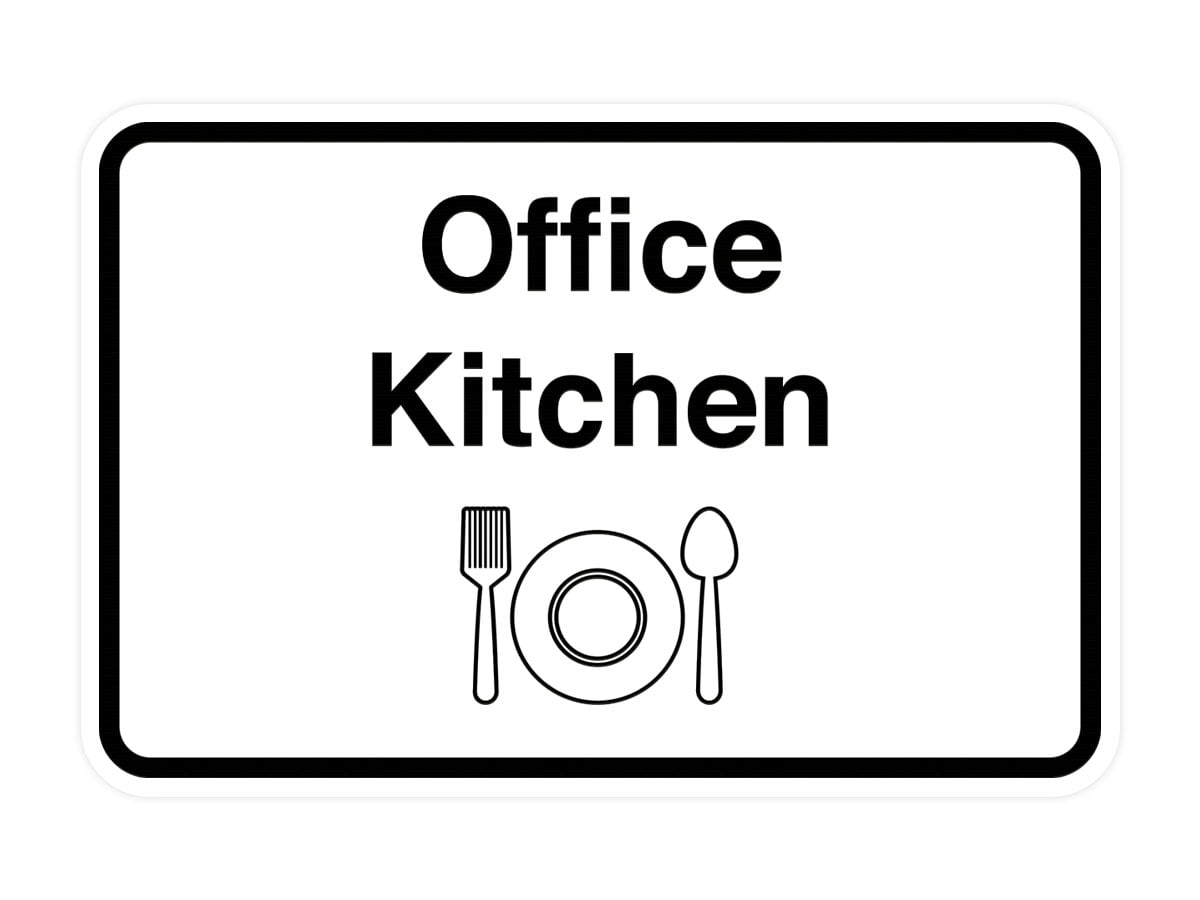 Classic Framed Office Kitchen Sign (Red) - Small 