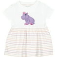 thumbnail image 3 of Inktastic Cute Purple Hippo Girls Baby Dress, 3 of 5
