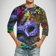 thumbnail image 2 of Xixinqiwan Mens Mardi Gras Clothing,Casual Loose Round Neck Tops Mardi Gras Novelty 2025 Carnival T Shirts, 2 of 6