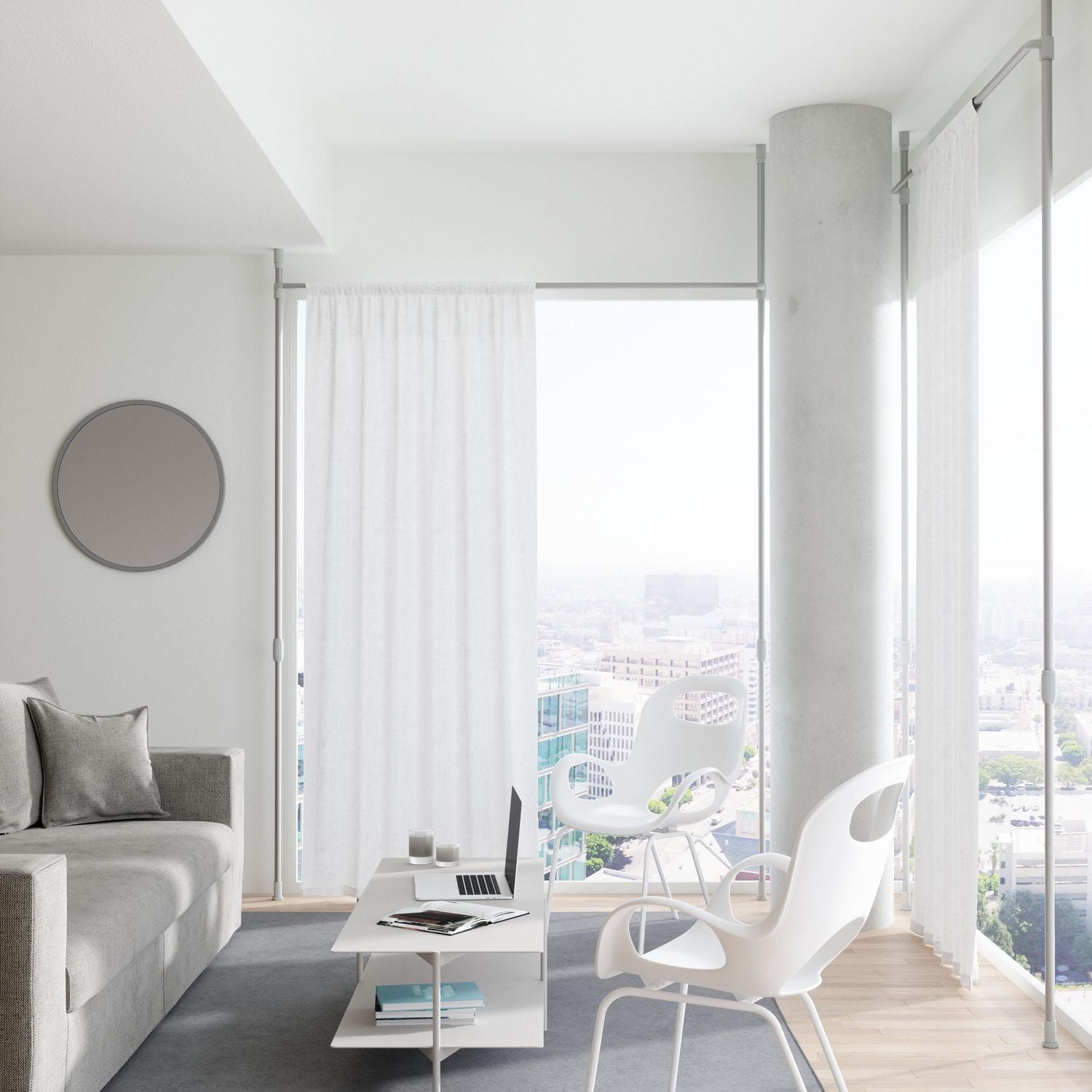 Anywhere Rod 36-66 White