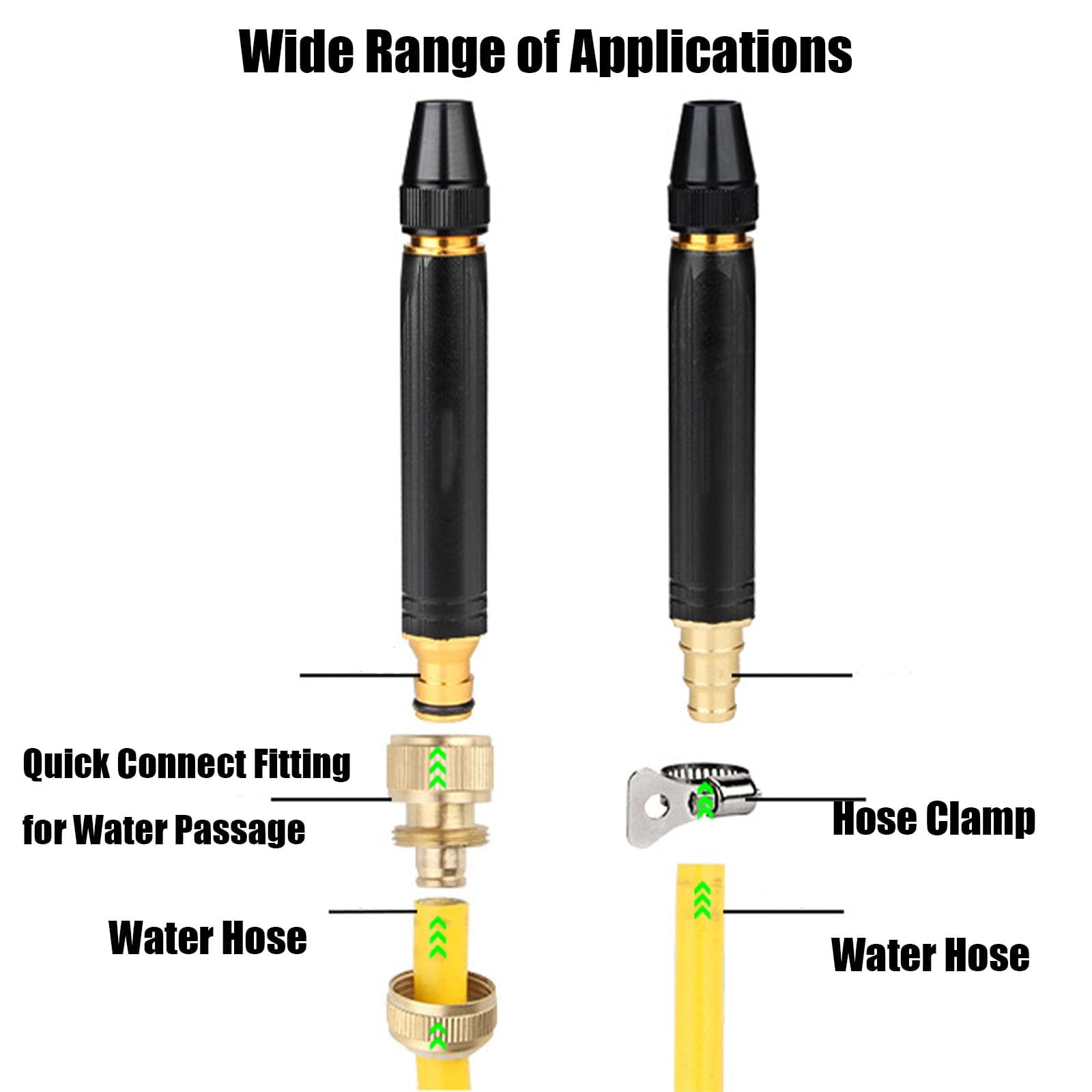 Home High-Pressure Car Wash Water Gun with Booster Nozzle and Hose, Powerful High Pressure Water Gun Gaoyashuiqiang Nozzle, Garden Hose Pressures Booster