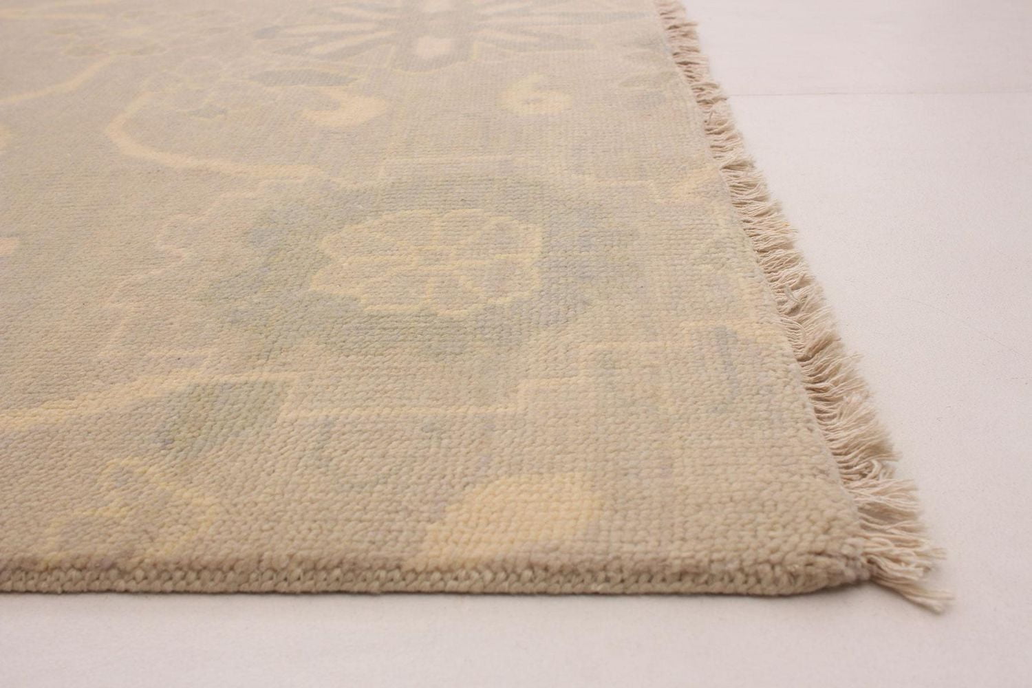 ECARPETGALLERY 5'2" x 7'10"  Floral Finest Oushak Hand-knotted Area Rug for Living Room, Dining Room and Bedroom in Ivory
