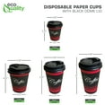 thumbnail image 4 of [25 Pack] 12oz Disposable Paper Coffee Cups with Black Dome Lids - For Hot, Cold Drink, Coffee, Tea, Cocoa, Travel, Office, Home, Cider, Hot Chocolate, To go, Compostable, Biodegradable, 4 of 5