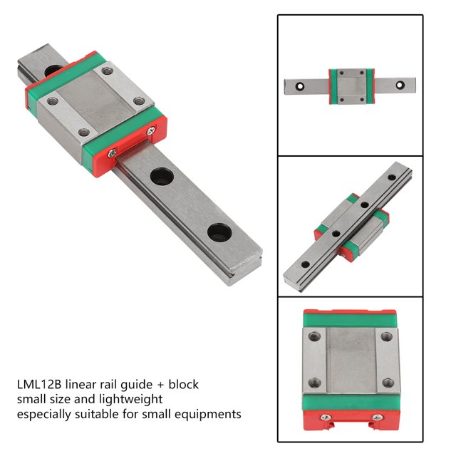 Riel de movimiento lineal, LML12B Bloque de riel lineal en miniatura negro Riel de guía lineal probado y confiable