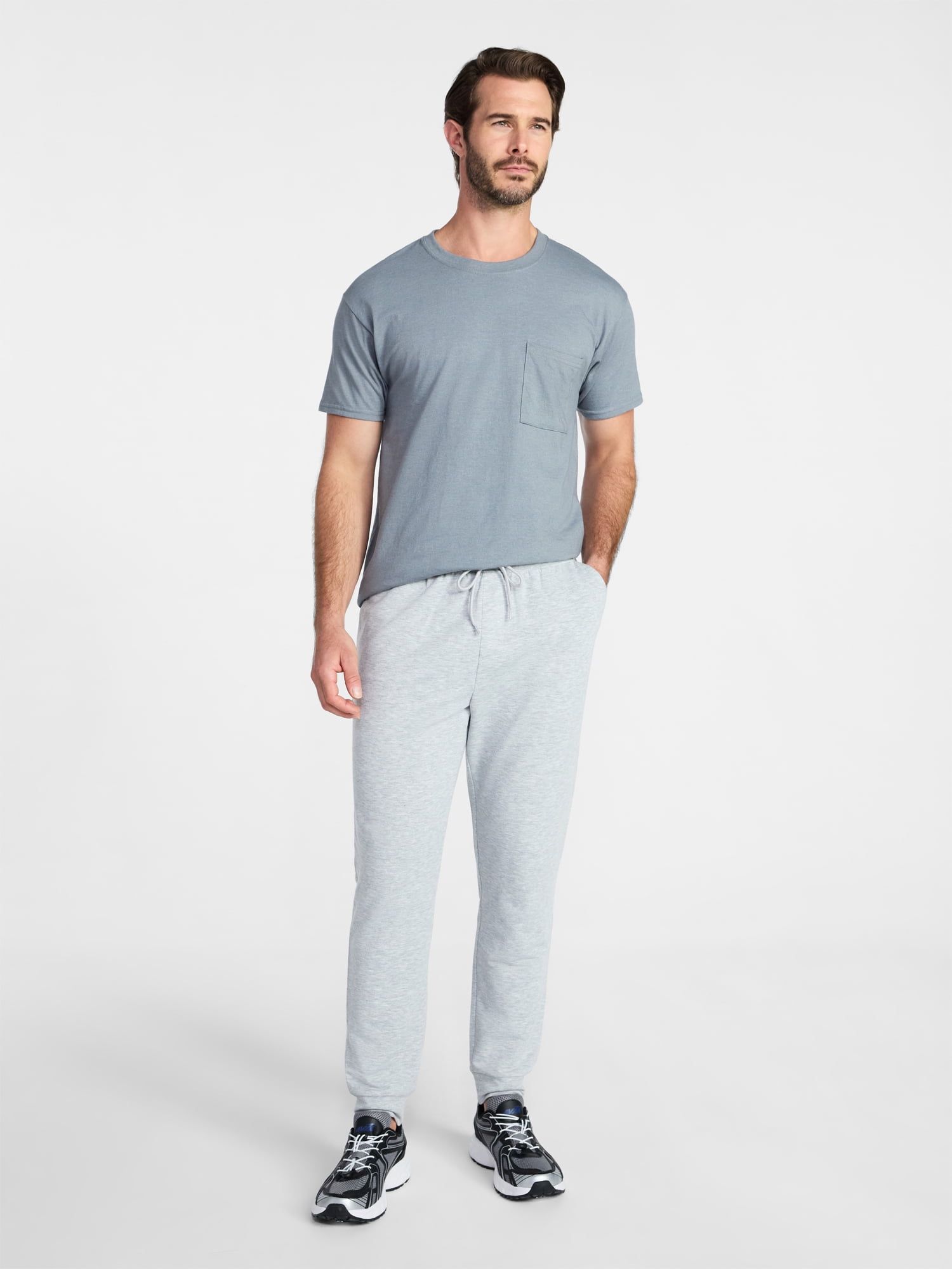 Athletic Works Men's and Big Men's Cotton Pocket Tee, Sizes XS-5XL and Tall Sizes