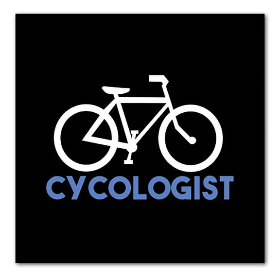 DistinctInk Custom Bumper Sticker - 10" x 10" Decorative Decal - Black Background - Cycologist Bicycle Cycling