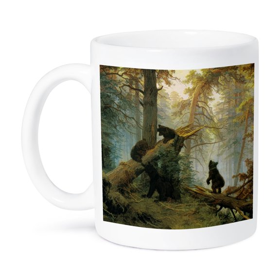 3dRose, Vintage 1889 Bear Painting by Ivan Shishkin Morning in a Pine Forest, 15oz Mug