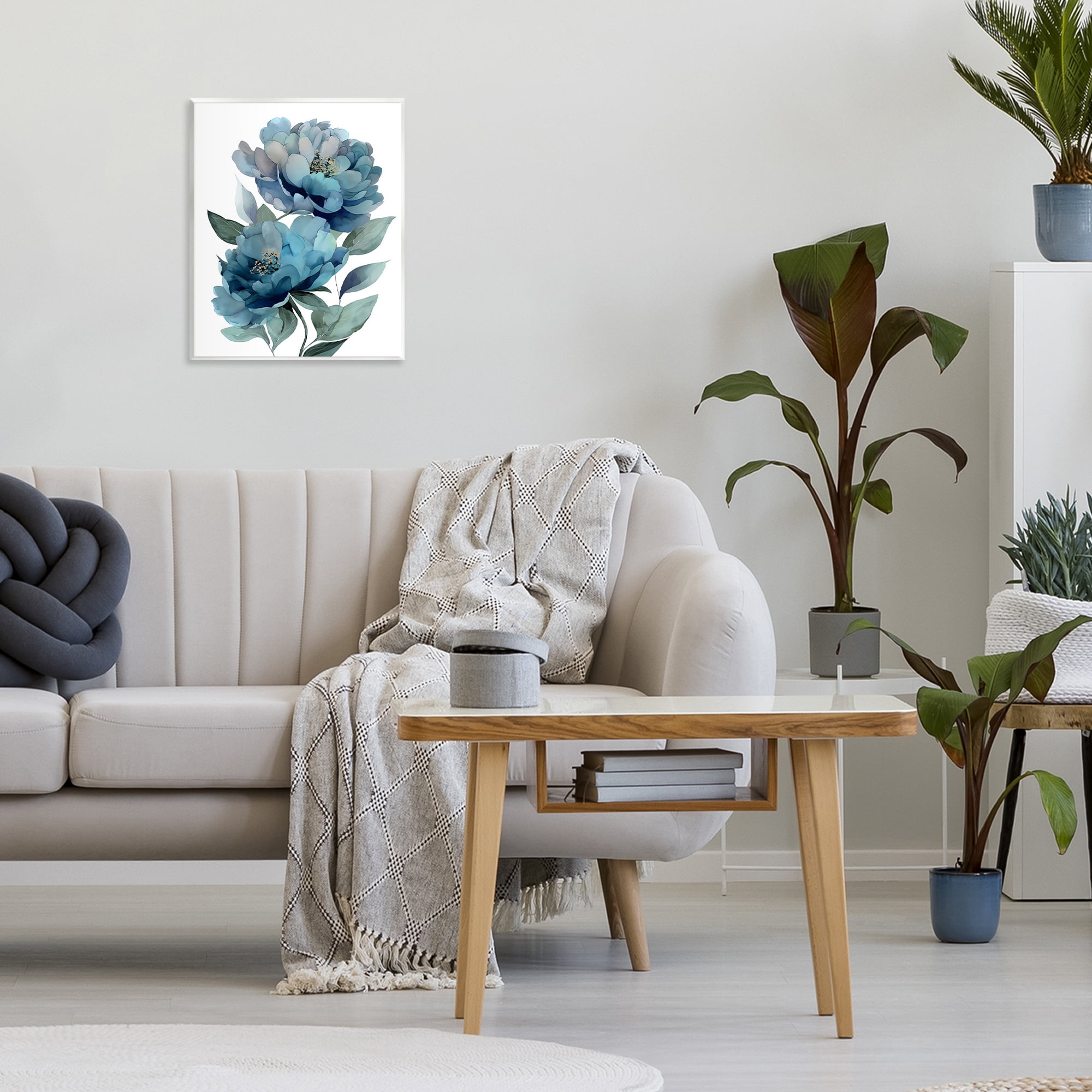 Stupell Industries Two Blue Flowers Serene Peonies Wall Plaque Art, design by Franklyn Gregory