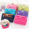 thumbnail image 2 of Makeup Storage Organizer with Handle Waterproof Oxford Cloth Comfortable Handheld Cosmetic Container Bag for Home, 2 of 8