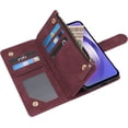 thumbnail image 6 of Compatible with Galaxy A54 5G Wallet Case, Premium PU Leather Zipper Folio RFID Blocking with Card Slot Wrist Strap Magnetic Closure Kickstand Protective Phone Case for A54 (Wine Red), 6 of 6