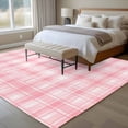 thumbnail image 4 of 6'x9' Area Rugs, Pink Plaid Indoor Outdoor Area Rug for Living Room Bedroom, Modern Art Checkered Farmhouse Washable Bathroom Rugs Kitchen Floor Carpet Mats Home Decor Aesthetic, 4 of 8