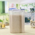 thumbnail image 2 of Rice Storage Container Cereal Container Dispenser  Plastic Airtight Dry Food Storage Container Small Rice Storage Bin with Measuring Cup and Pour Spout  Transparent - by, 2 of 9