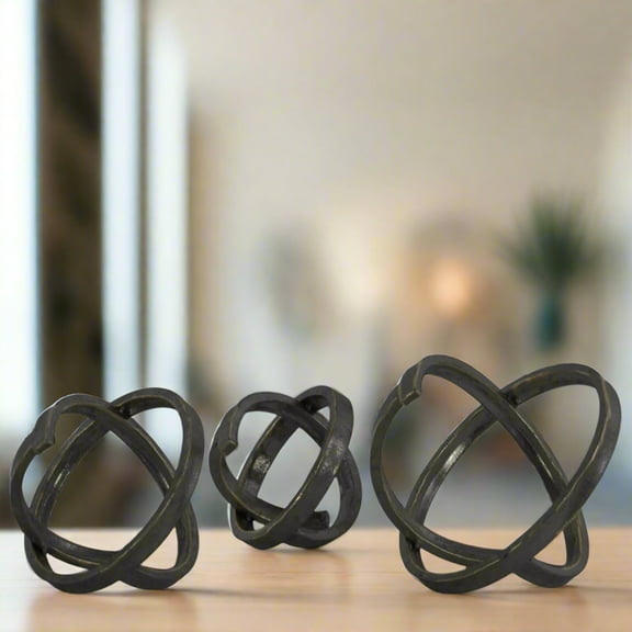 Noss Metal Round Abstract Sculpture (Set of 3)