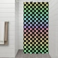 thumbnail image 2 of Gradient Color Checkered Pattern Shower Curtain 36"x72" ,Bathroom Decorative Shower Curtains Set with 12 Hooks,Modern Waterproof Washable Shower Curtain, 2 of 6