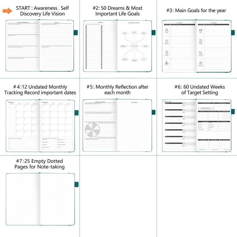 Wyze Planner - Premium Goal Planner For 6 Months. Increase Productivity And Achieve