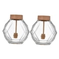 thumbnail image 4 of SHOWERORO 2Pack Hexagonal Glass Storage Jars Honey Holder Simple Design 380ml, 4 of 8