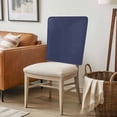 thumbnail image 6 of Pure Dark Blue Chair Back Covers, Removable Chair Covers for Dining Chairs Set of 4, Washable Chairs Slipcovers Back Seat Protector for Wedding Party 19"x20", 6 of 9