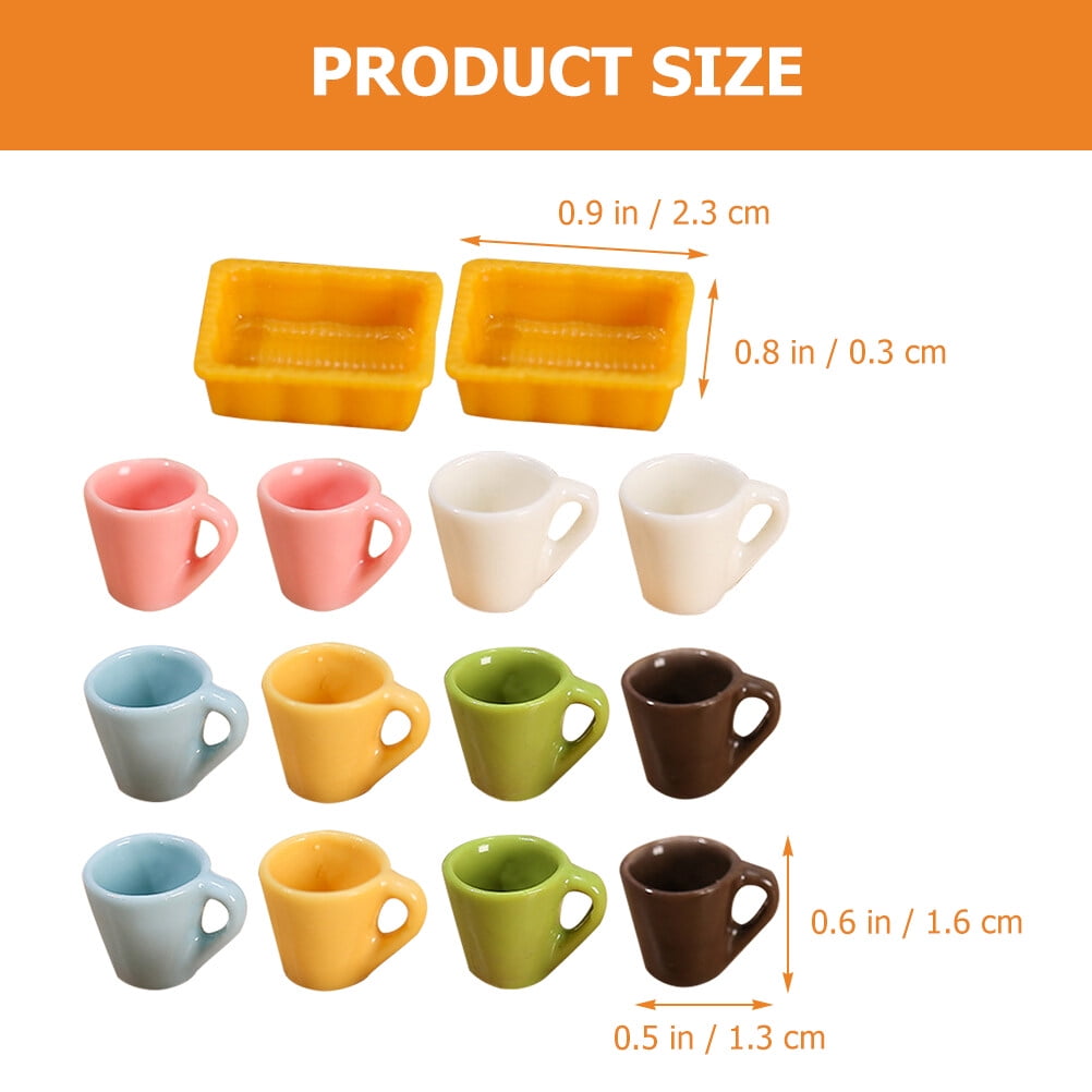 14 Pcs Mini Cup Home Decor Espresso Coffee Mugs Six Colors Resin