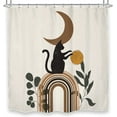 thumbnail image 5 of Cute Black Cat Animal Shower Curtain 72Wx72H Inch Modern Abstract Boho Mid Century Shower Curtain Bathroom Set Aesthetic Brown Rainbow Sun Eucalyptus Leaves Bathtub Accessories Kids Home Decor, 5 of 5