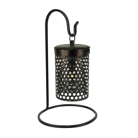 Lumière d'Accent LED Suspendue en Cage en Métal Noir avec Support