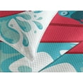 thumbnail image 4 of Ambesonne Ride the Wave Quilted Bedspread Set 3 Pcs, Surfer Octopus, King Size, Petrol Blue Turquoise, 4 of 5