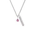 thumbnail image 2 of Delight Jewelry Crystal Hot Pink Channel Drop Silvertone Balance Bar Charm Necklace, 23", 2 of 4