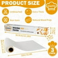 thumbnail image 6 of Parchment Paper Roll 3 Pack Total 12 in x 98 ft Air Fryer Paper Liners Non Stick Oil Proof Heat Resistant Baking Paper with Cutter for Baking Cooking Grilling and Steaming, 6 of 7