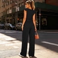 thumbnail image 5 of Aimik Womens 2 Piece Outfits Ruffle Short Sleeve Top and High Waisted Wide Leg Pants Set Summer Casual Lounge Sets for Women, 5 of 6