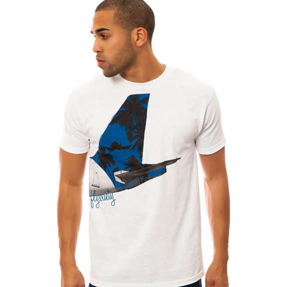 Fly Society Mens The Tailwing Graphic T-Shirt, White, X-Large