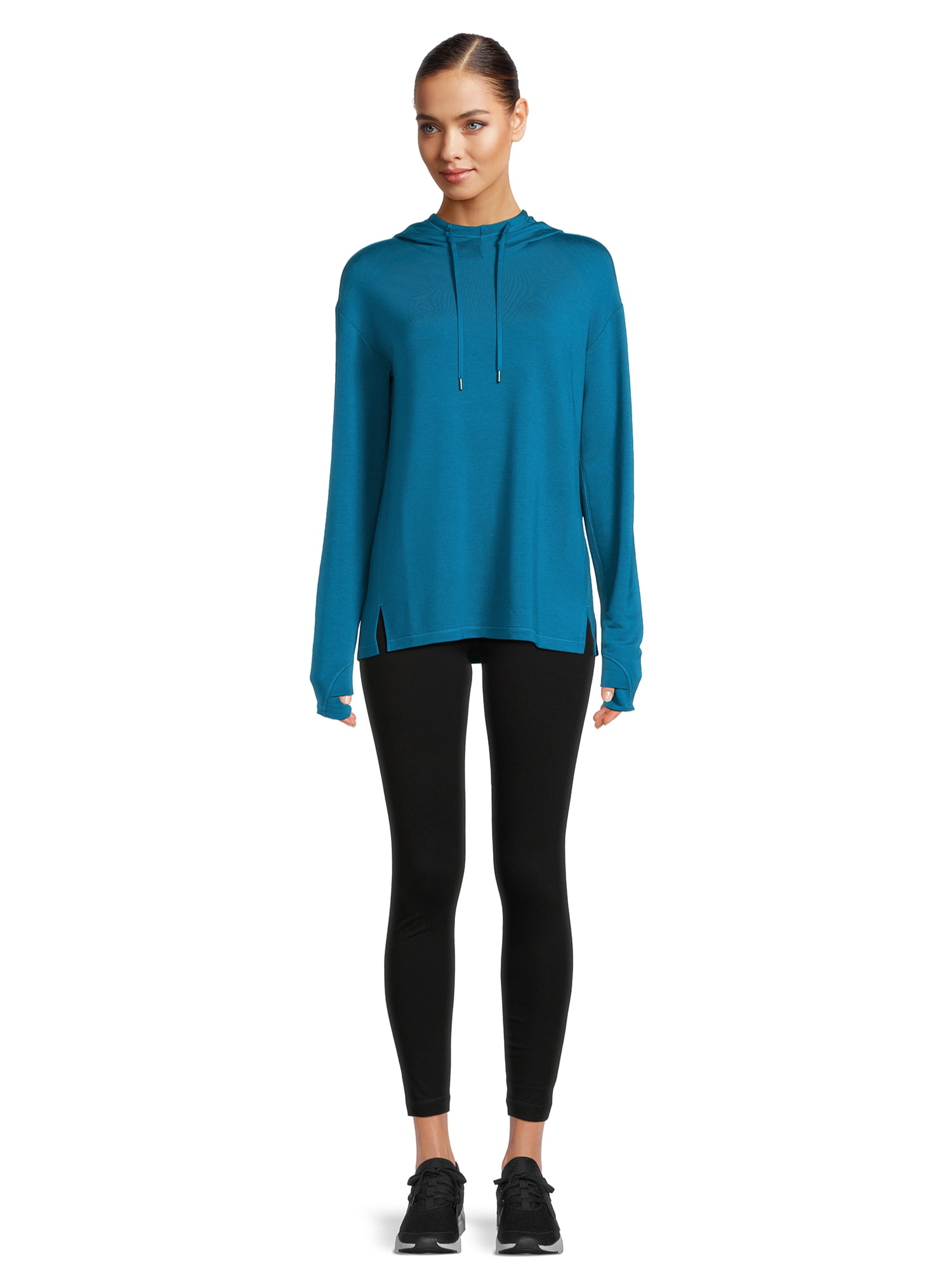 Athletic Works Women's French Terry Mock Neck Hoodie, Sizes XS-XXXL
