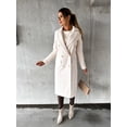 thumbnail image 1 of Abrigo de lana cruzado de manga larga sencillo de moda de otoño e invierno para mujer, 1 of 6