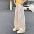 thumbnail image 2 of THJRPQJFD Girls Wide Leg Cargo Pants Lightweight Quick Dry Loose Fit Trousers Elastic Waist Casual Track Pants Summer Parachute Preppy School Clothes, 2 of 8