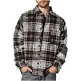 thumbnail image 2 of UVEASISHA Flannel Shirts for Men Big and Tall Button Down Shirt Jacket Long Sleeve Vintage Shacket Jackets with Pocket Gray-1 XXL, 2 of 10