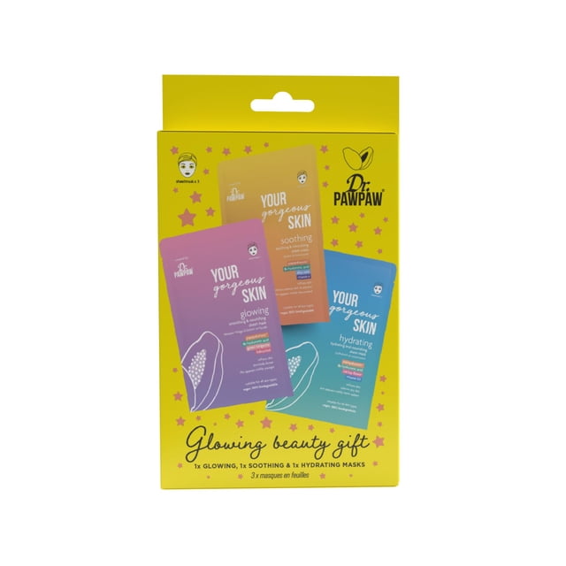 Set de Mascarillas Faciales Hidratantes Dr. PAWPAW Glowing Beauty