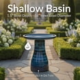 thumbnail image 5 of Sunnydaze Duo-Tone Freestanding Ceramic Outdoor Bird Bath, UV-Resistant Galaxy Blue Finish, 5 of 11