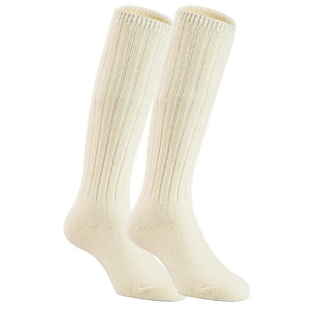 Baby Wool Socks - Lian LifeStyle Unisex Baby Children 3 Pairs Knee High Wool Blend Boot Socks Size 2-4Y (Cream White)
