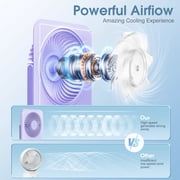 Desk Fan Rechargeable Portable Fan, 2000mAh 10 Hours Battery Operated Personal Silent Table Fan, 100 Speeds Desktop Fan for Bedroom Home Office Outdoor, Purple