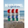 thumbnail image 2 of Utopia Towels Pack of 4 Cabana Beach Towels, Oversized 30 x 60 Inches Cotton Beach Towel Set, Smooth Ring Spun Texture for Pool and Swim Days, Modern Striped Design Bath Towels, 2 of 9