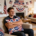 thumbnail image 5 of JeashCHAT 4th of July Pillow Covers 18x18 Inch, Patriotic Red White Blue American Flag Stars and Stripes Throw Pillow Covers, Memorial Day Cushion Case for Home Sofa Couch Decor, 5 of 6